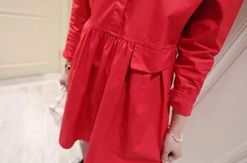 Продажба на едро Пролетни ризи за бременни през 2023 г. Блузи за бременни жени с дълъг ръкав и О-образно деколте Червени дрехи за бременни Женска риза на едро