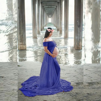 Φόρεμα εγκυμοσύνης για φωτογραφίες χωρίς ώμους Φόρεμα εγκυμοσύνης για γυναίκες Maxi φόρεμα εγκυμοσύνης