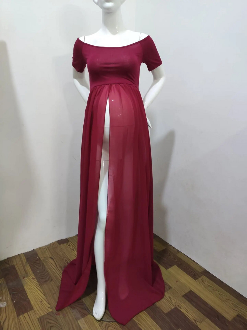 Raseduse fotograafia rekvisiidid Raseduskleit pildistamiseks õlgadeta rasedate kleidid naistele Maxi raseduskleit