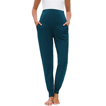 Ежедневни дамски панталони за бременни Еластични удобни ежедневни панталони Бременни панталони с висока талия и джобове Спортни панталони