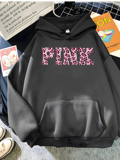 Hirsionsan Gothic Letter Hoodie για γυναίκες Μαλακά, χαλαρά αθλητικά ρούχα Γυναικεία φούτερ ζεστά φλις γυναικεία ρούχα 2023