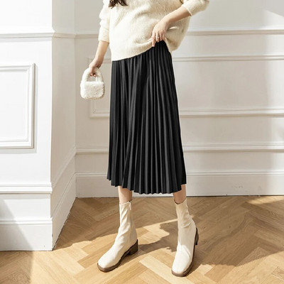 8458# Sügis-talv korea mood, plisseeritud rasedate seelikud, elastne vöökoht kõht lahtised riided rasedatele.