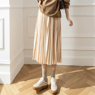 8458# Sügis-talv korea mood, plisseeritud rasedate seelikud, elastne vöökoht kõht lahtised riided rasedatele.