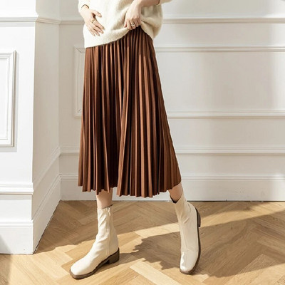 8458# Sügis-talv korea mood, plisseeritud rasedate seelikud, elastne vöökoht kõht lahtised riided rasedatele.