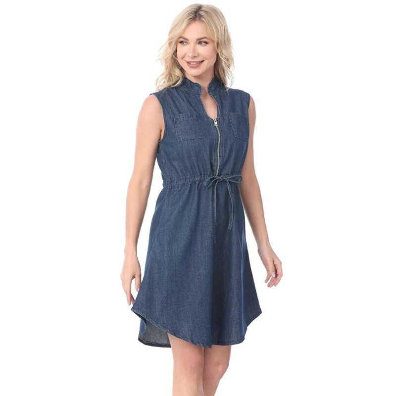 Emocijų Mamos Moterims Džinsinis sijonas nėščiosioms aukštu juosmeniu Gerai tempiamas sulankstomas juosmuo nėščiųjų džinsinis sijonas plius dydis nuo S iki 4XL