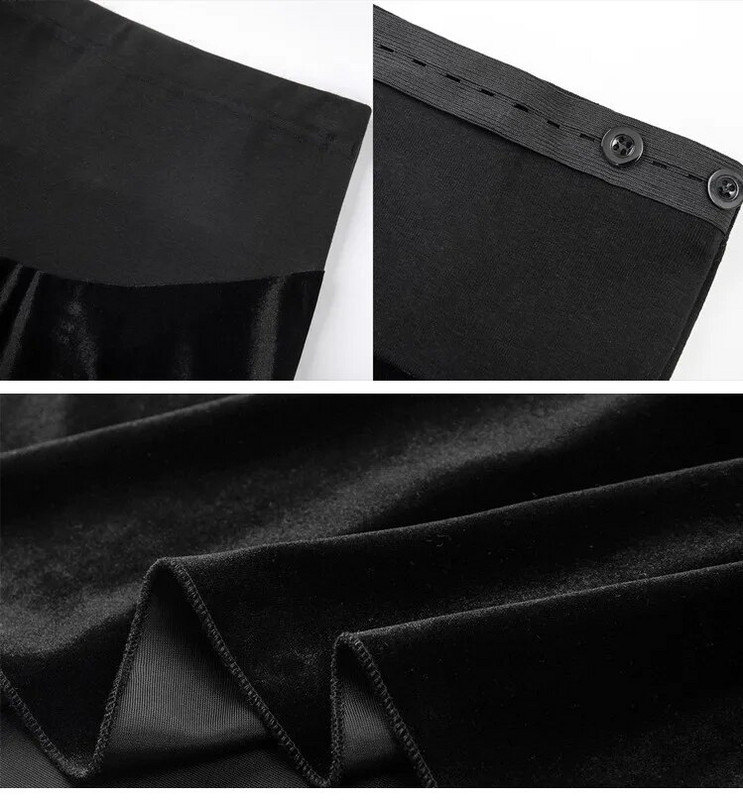 Korėjietiško stiliaus 2023 m. rudens nėščiosioms pleuche sijonai pilvo ilgio nėščiosios žuvies uodegos sijonas juodas skėtis sijonas pilvo sijonai