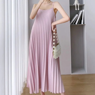 Suknelės nėščiosioms Vasarinės šifono slingo suknelė be rankovių klostuota plius dydžio suknelė nėščiosioms + paltukai nėščioms moterims