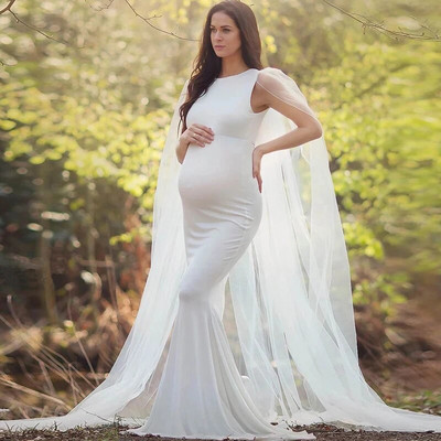 2023. gada viena pleca Grūtnieču kleitas Apģērbs Grūtniecēm Kleita Mežģīnes Fotosesijas Kostīms Vestidos Maxi Kleita Elegants