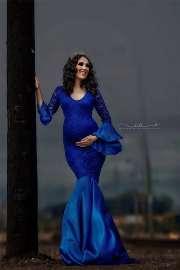 Elegence Δαντελένια Φορέματα εγκυμοσύνης για φωτοβολταϊκά στηρίγματα Σέξι φόρεμα εγκυμοσύνης για φωτογραφία Μακριά ρούχα για έγκυες γυναίκες