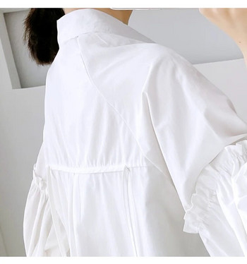 2023 Есенни едноцветни бременни жени с дълъг ръкав Свободни блузи Модни ризи в корейски стил Памучни дрехи за бременни на едро