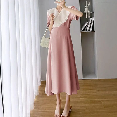 Φορέματα εγκυμοσύνης Καλοκαιρινό V λαιμόκοψη ιδιοσυγκρασία Ψηλόμεσο Λεπτό Plus μέγεθος Φόρεμα σε γραμμή Α για έγκυες Ρούχα Εγκυμοσύνη Vestidos