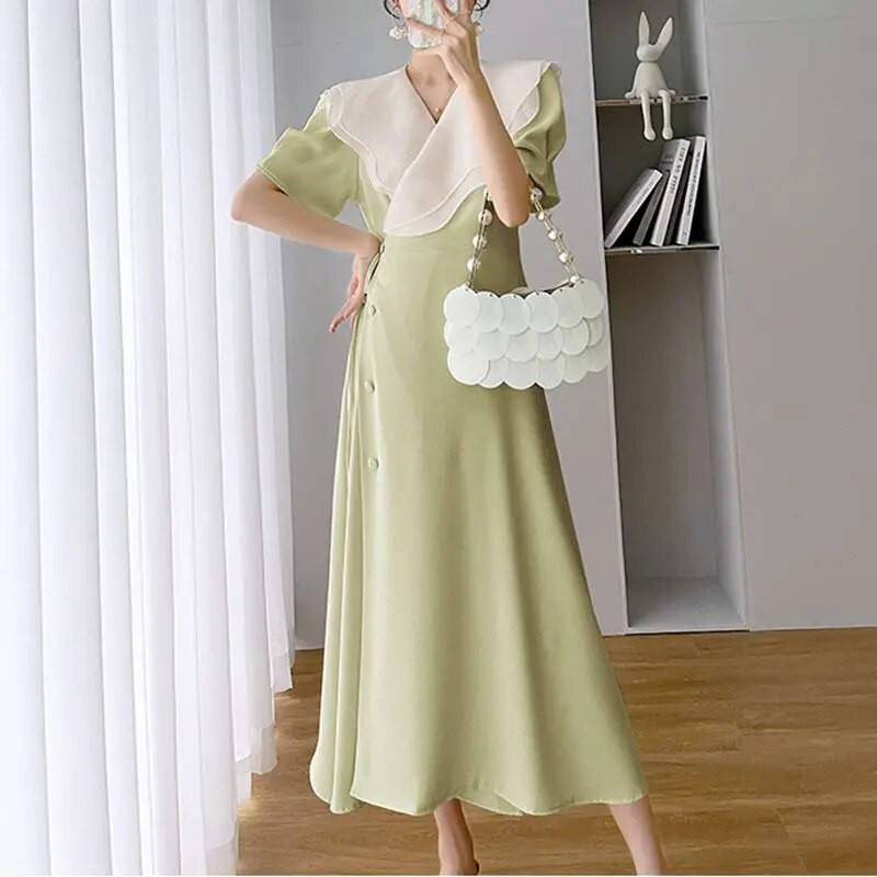 Φορέματα εγκυμοσύνης Καλοκαιρινό V λαιμόκοψη ιδιοσυγκρασία Ψηλόμεσο Λεπτό Plus μέγεθος Φόρεμα σε γραμμή Α για έγκυες Ρούχα Εγκυμοσύνη Vestidos