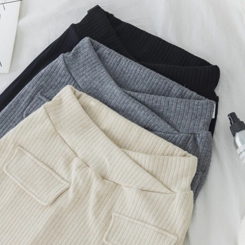 Άνοιξη και Φθινόπωρο Έγκυες Pencil Φούστες Slim Hips Φούστες κοιλιάς εγκυμοσύνης Χαμηλή μέση Φούστες εγκυμοσύνης Φούστα πλέξης A-Line