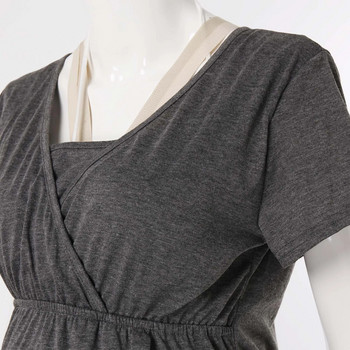 Νέο φόρεμα εγκυμοσύνης Πυτζάμα Νυχτικό για έγκυες γυναίκες Φόρεμα θηλασμού με λαιμόκοψη Νοσηλευτικό Νυχτικό Νυχτικό Πυζά για εγκυμοσύνη