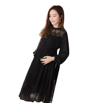 Ανοιξιάτικο φθινόπωρο μακρυμάνικο φόρεμα εγκυμοσύνης φωτογράφιση 2023 Casual φαρδιά ίσια ρούχα για έγκυες γυναίκες Ρούχα εγκυμοσύνης