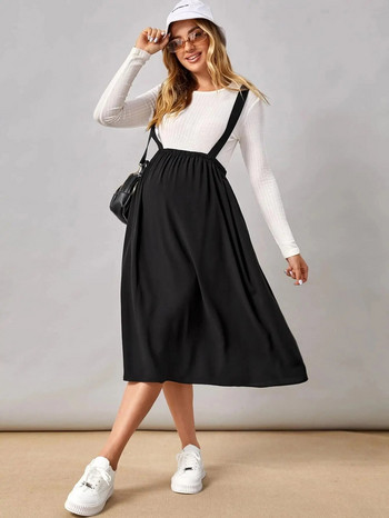 Гореща разпродажба черна пола за бременни слинг за бременни Ежедневни дрехи Едноцветни модни дрехи за бременни Свободни женски поли