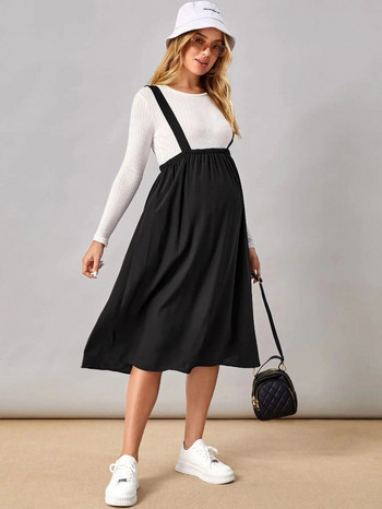 Hot Sale Μαύρη φούστα εγκυμοσύνης για έγκυες γυναίκες Casual ρούχα Μονόχρωμα ρούχα εγκυμοσύνης Φαρδιά γυναικεία φούστα