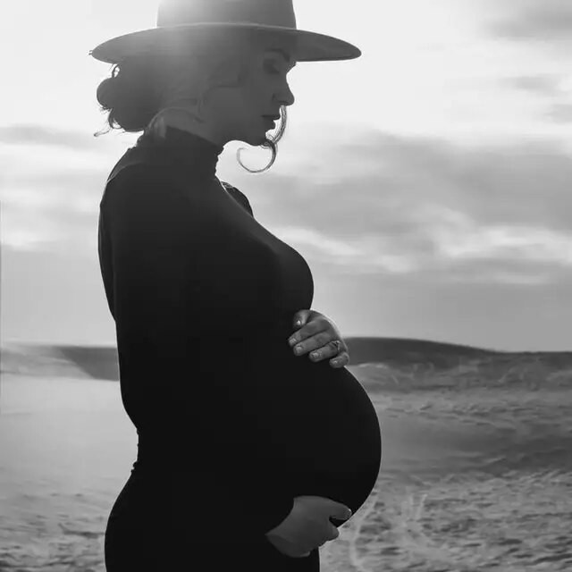 Nėščiųjų suknelė fotosesijai Juoda fotosesijos suknelės ilgomis rankovėmis pamergė Nėščioms Moteriški drabužiai nėščiosioms