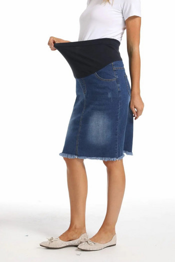 Лято, есен Jag Denim поли за бременни Premama Fashion Еластична еластична дънкова пола с висока талия Ежедневни дрехи за бременни жени 2XL