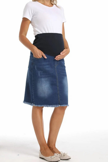 Καλοκαιρινό φθινοπωρινό Jag Τζιν Φούστες εγκυμοσύνης Premama Fashion Ελαστική ψηλόμεση Stretch Jean φούστα Casual Ρούχα για έγκυες γυναίκες 2XL