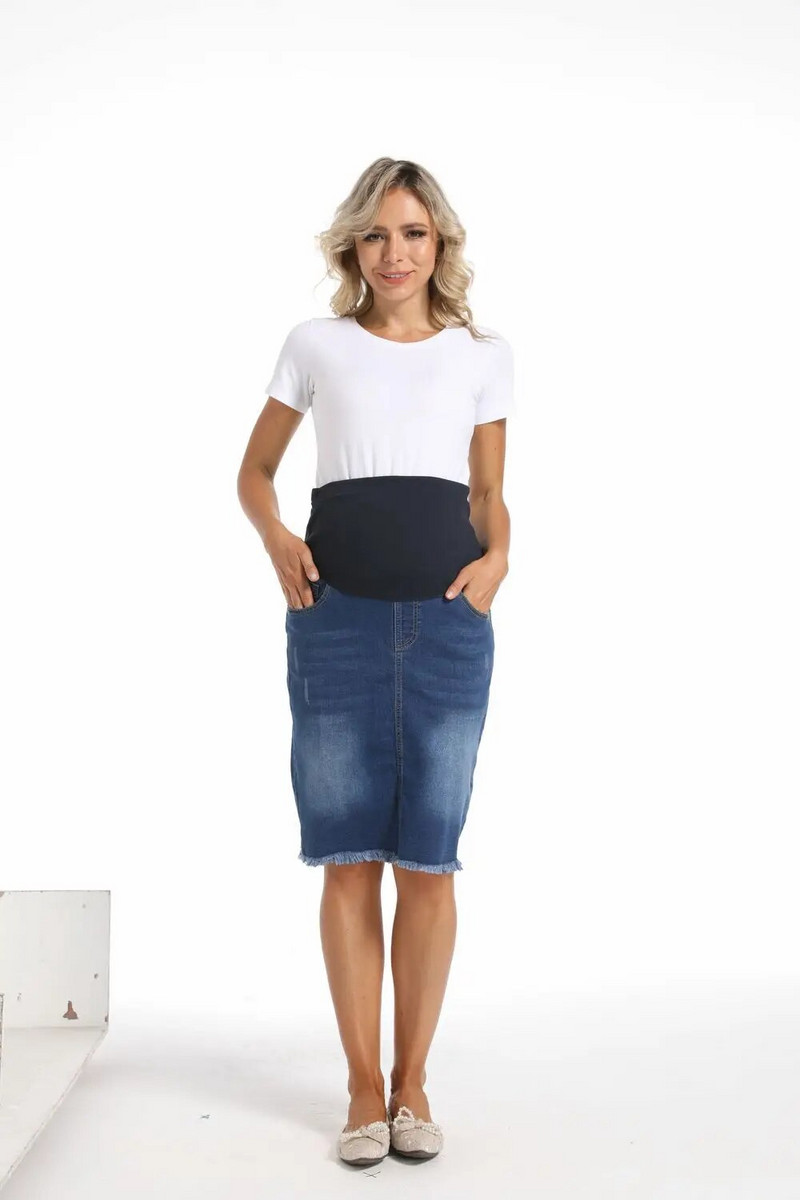 Suvine sügisene Jag Denim Raseduse seelikud Premama Fashion Elastne kõrge vöökohaga veniv teksaseelik vabaaja rasedate riided 2XL