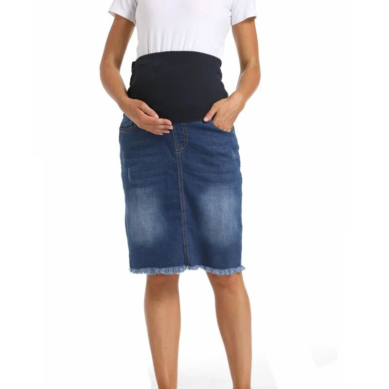 Suvine sügisene Jag Denim Raseduse seelikud Premama Fashion Elastne kõrge vöökohaga veniv teksaseelik vabaaja rasedate riided 2XL