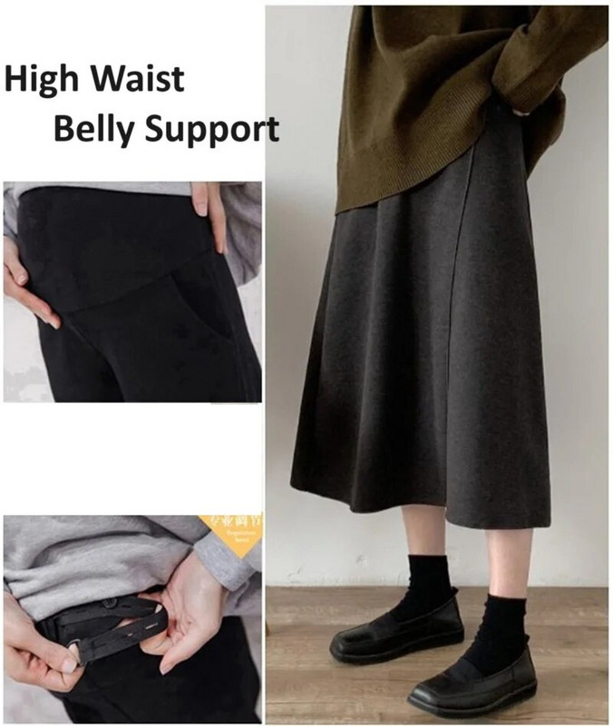 Ανοιξιάτικα φθινοπωρινά ρούχα εγκυμοσύνης Premama Stretch Φούστα κοιλιάς στη μέση της γάμπας Φαρδιά casual φόρεμα εγκύων ψηλόμεσο Φόρεμα εγκυμοσύνης