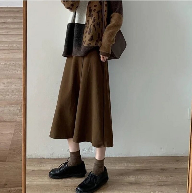 Ανοιξιάτικα φθινοπωρινά ρούχα εγκυμοσύνης Premama Stretch Φούστα κοιλιάς στη μέση της γάμπας Φαρδιά casual φόρεμα εγκύων ψηλόμεσο Φόρεμα εγκυμοσύνης