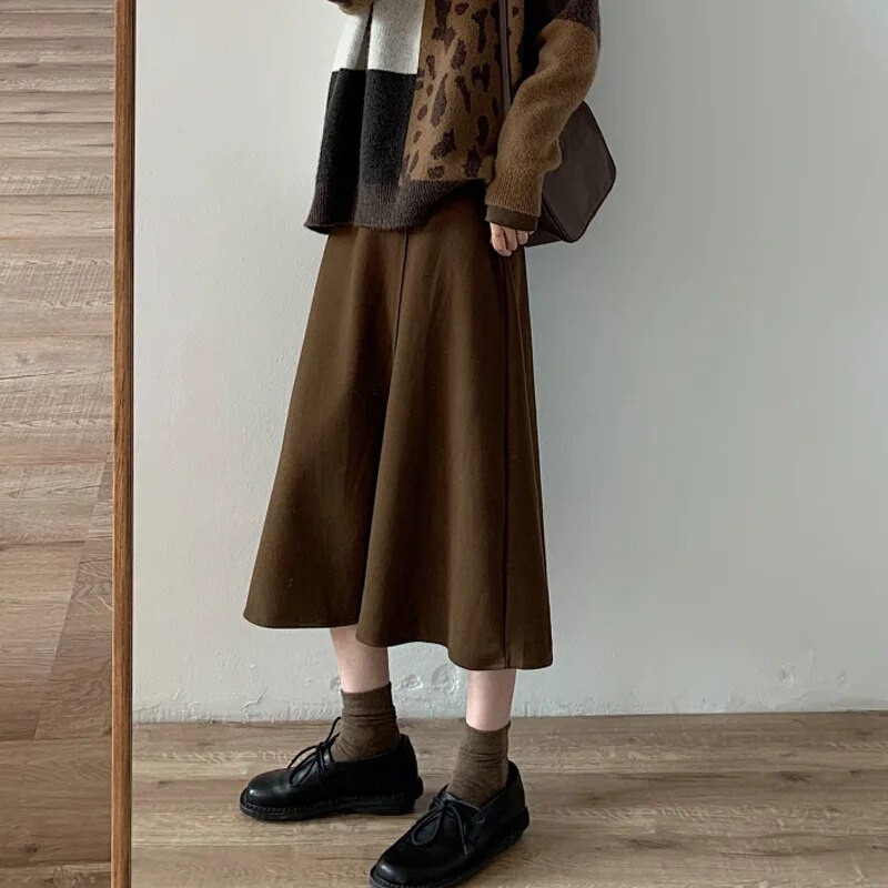 Ανοιξιάτικα φθινοπωρινά ρούχα εγκυμοσύνης Premama Stretch Φούστα κοιλιάς στη μέση της γάμπας Φαρδιά casual φόρεμα εγκύων ψηλόμεσο Φόρεμα εγκυμοσύνης