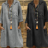 Φορέματα εγκυμοσύνης Βαμβακερά καλοκαιρινά ρούχα μασίφ κουμπιά κοντά μανίκια έγκυος γυναίκα φόρεμα εγκυμοσύνης Casual Pregnancy Vestidos