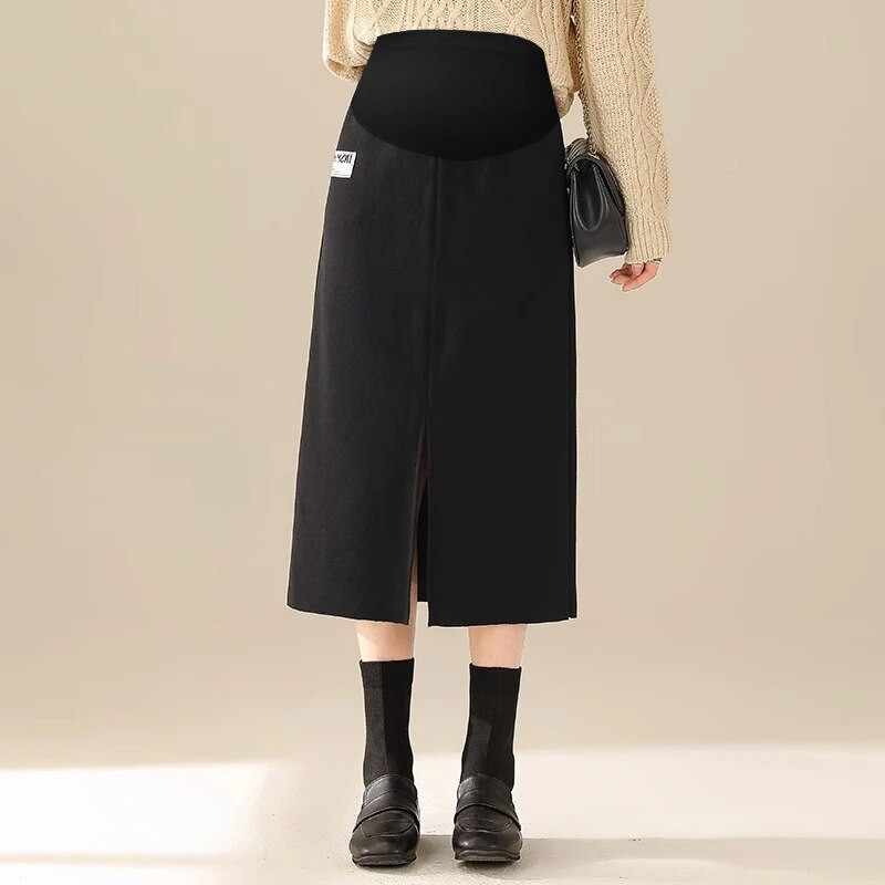 Sügistalvised rasedate kõhuseelikud Pikad vabad vabaaja raseduse puuvillased riided Moodsad lapilised seelikud rasedatele