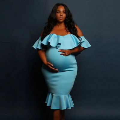 Nėščioms skirtos suknelės nuo pečių, skirtos fotosesijai Nėščiųjų fotografijai Suknelės nėščioms moterims Drabužiai Nėščioms skirtos suknelės
