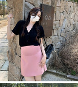 Suvised rasedate ülikonnad seelikud kõrge vöökohaga, õhukesed puusad, küljelt poolitatud kontoris naiste pliiatsseelikud ühevärvilised rasedate naiste miniseelikud