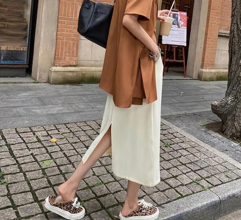 Küljelt avanev šifoonist rasedate seelik rasedatele riided kõhupiirkond kõrge vöökohaga seelik vabaaja raseduspakett puusa A-joonega kleit