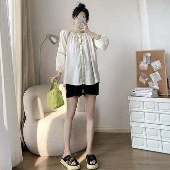 Δημιουργικό μπλουζάκι σιφόν με μονόχρωμο μονόχρωμο μονόχρωμο μακρυμάνικο πουκάμισο με αναπνεύσιμο καλοκαίρι για γυναίκες