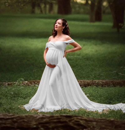 Seksikad rasedakleidid fotosessiooniks Raseduskleidid pildistamiseks õlgade toetamine Maxi kleidid Rasedate riided
