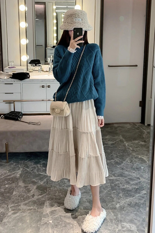 Sügisene soe rasedaseelik Pikk moodne villane ruuduline rasedaseelik rasedatele A-seeria rasedaseelik 2021 uustulnuk