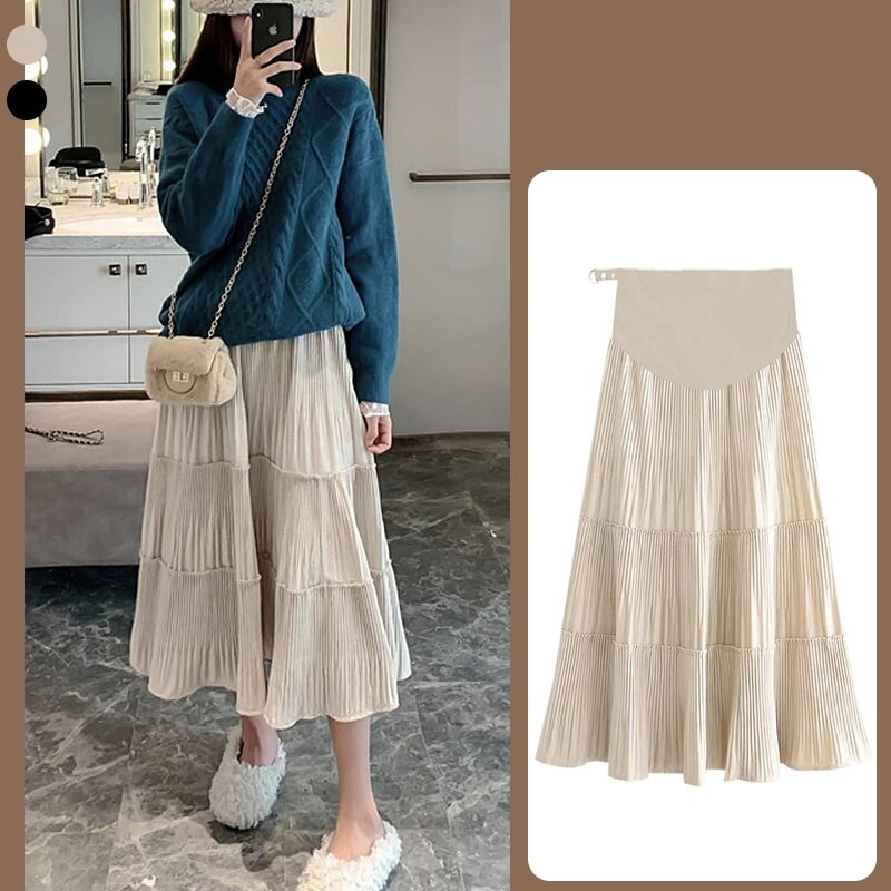 Sügisene soe rasedaseelik Pikk moodne villane ruuduline rasedaseelik rasedatele A-seeria rasedaseelik 2021 uustulnuk