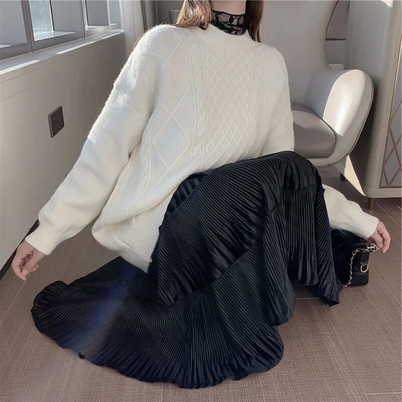 Sügisene soe rasedaseelik Pikk moodne villane ruuduline rasedaseelik rasedatele A-seeria rasedaseelik 2021 uustulnuk