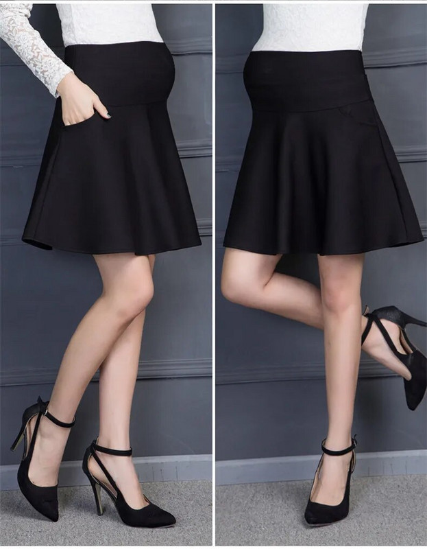 Line plisseeritud puuvillased rasedaseelikud 2021. aasta kevadsuvised elegantsed seelikud rasedatele, mustad rasedusrõivad