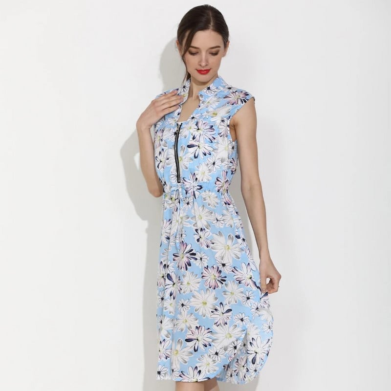 Uued suvised rasedate kleidid, stiilis varrukateta sulgedeta mustriga naiste imetamiskleit rasedatele naistele imetamisseelik