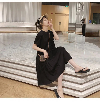 Suvine uus avar kleit keskmise pikkusega moodne ühevärviline rasedate naiste kleidid vabaaja rasedate naiste magusad riided