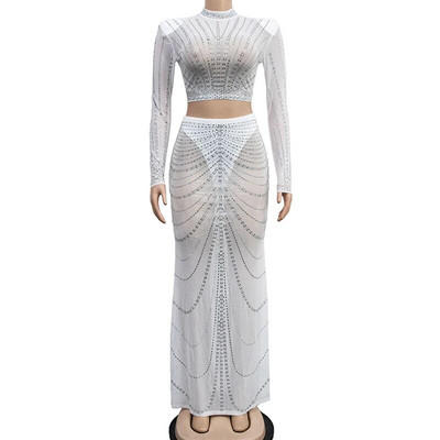 Crystal Hot Fix rasedate fotosessioonide kleidikomplekt strassikivist veniv rasedusfotograafia riietus, 2-osaline komplekt rasedatele