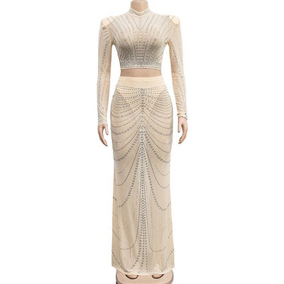 Crystal Hot Fix rasedate fotosessioonide kleidikomplekt strassikivist veniv rasedusfotograafia riietus, 2-osaline komplekt rasedatele