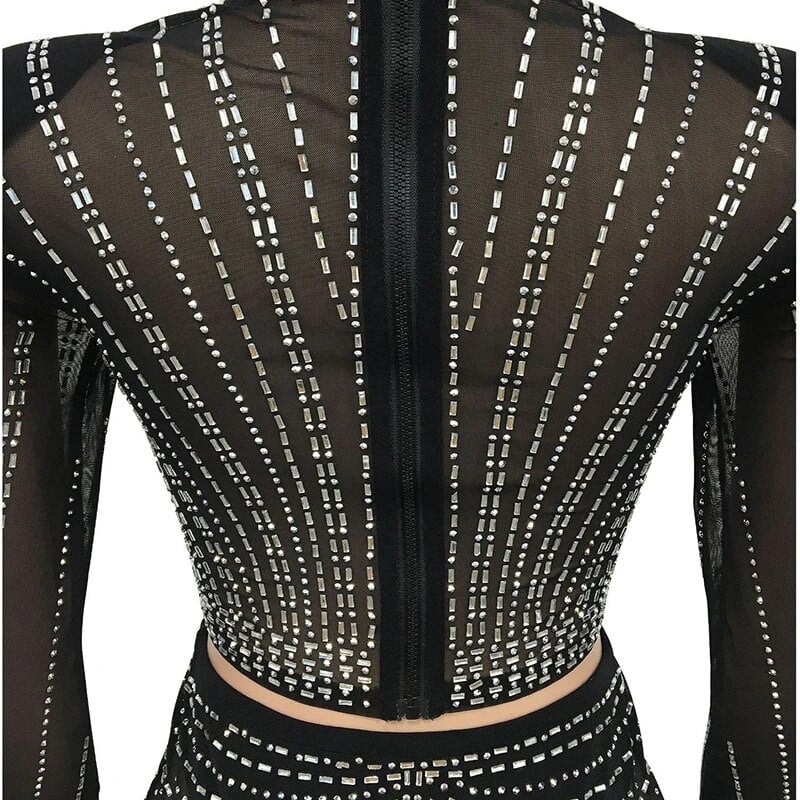 Crystal Hot Fix rasedate fotosessioonide kleidikomplekt strassikivist veniv rasedusfotograafia riietus, 2-osaline komplekt rasedatele