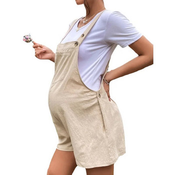 Ολόσωμες φόρμες εγκυμοσύνης μέχρι το γόνατο Plus μέγεθος Καλοκαιρινή μόδα Έγκυος μονόχρωμες φόρμες εγκυμοσύνης Βαμβακερά ρούχα