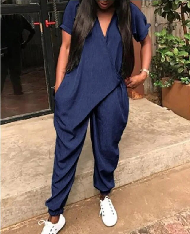 2022 m. Nėščiųjų kelnės V formos iškirpte trumpomis rankovėmis nėščioms moterims, laisvi kombinezonai, šliaužtinukai Nėštumo drabužiai Didesnio dydžio