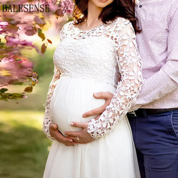 Μακρυμάνικα φορέματα εγκυμοσύνης από δαντέλα σιφόν για φωτογράφιση εγκυμοσύνης φόρεμα ντους για μωρά Φωτογραφία έγκυος ρούχα 2121