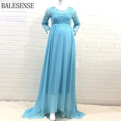 Μακρυμάνικα φορέματα εγκυμοσύνης από δαντέλα σιφόν για φωτογράφιση εγκυμοσύνης φόρεμα ντους για μωρά Φωτογραφία έγκυος ρούχα 2121