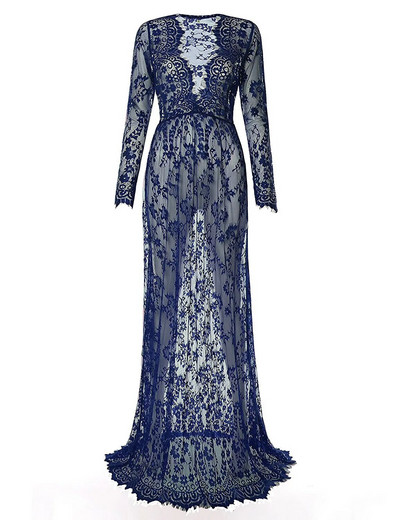 Suknelė nėriniuotai, skirta fotosesijai Nėščiųjų fotografijai Seksualios V kaklo suknelės maksimalios suknelės plius dydžio nėščioms moterims Kūdikių dušas